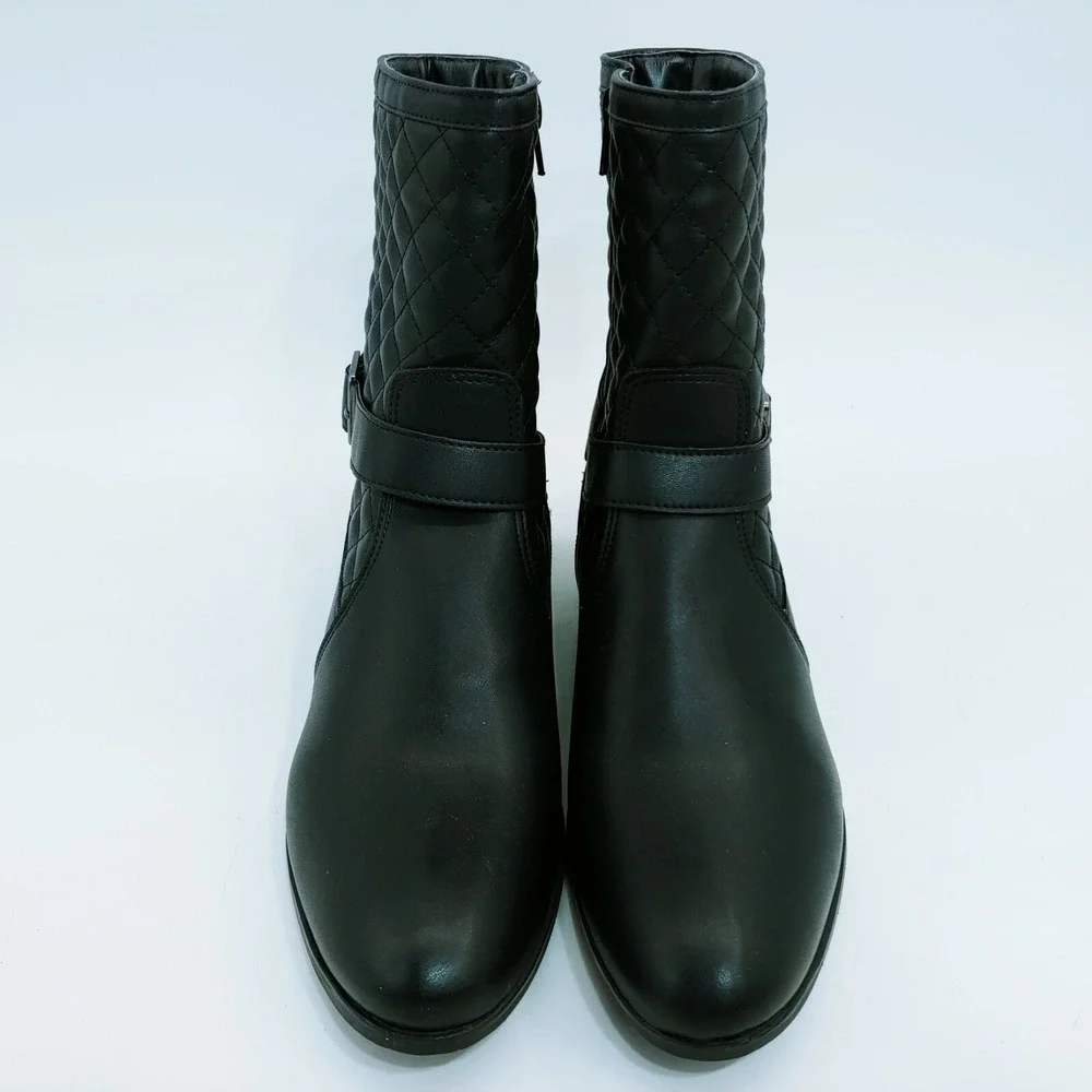 Suzana Santos Shoes Womens Shangai Preto Quilted‎ Ankle Boots Zip Black 9